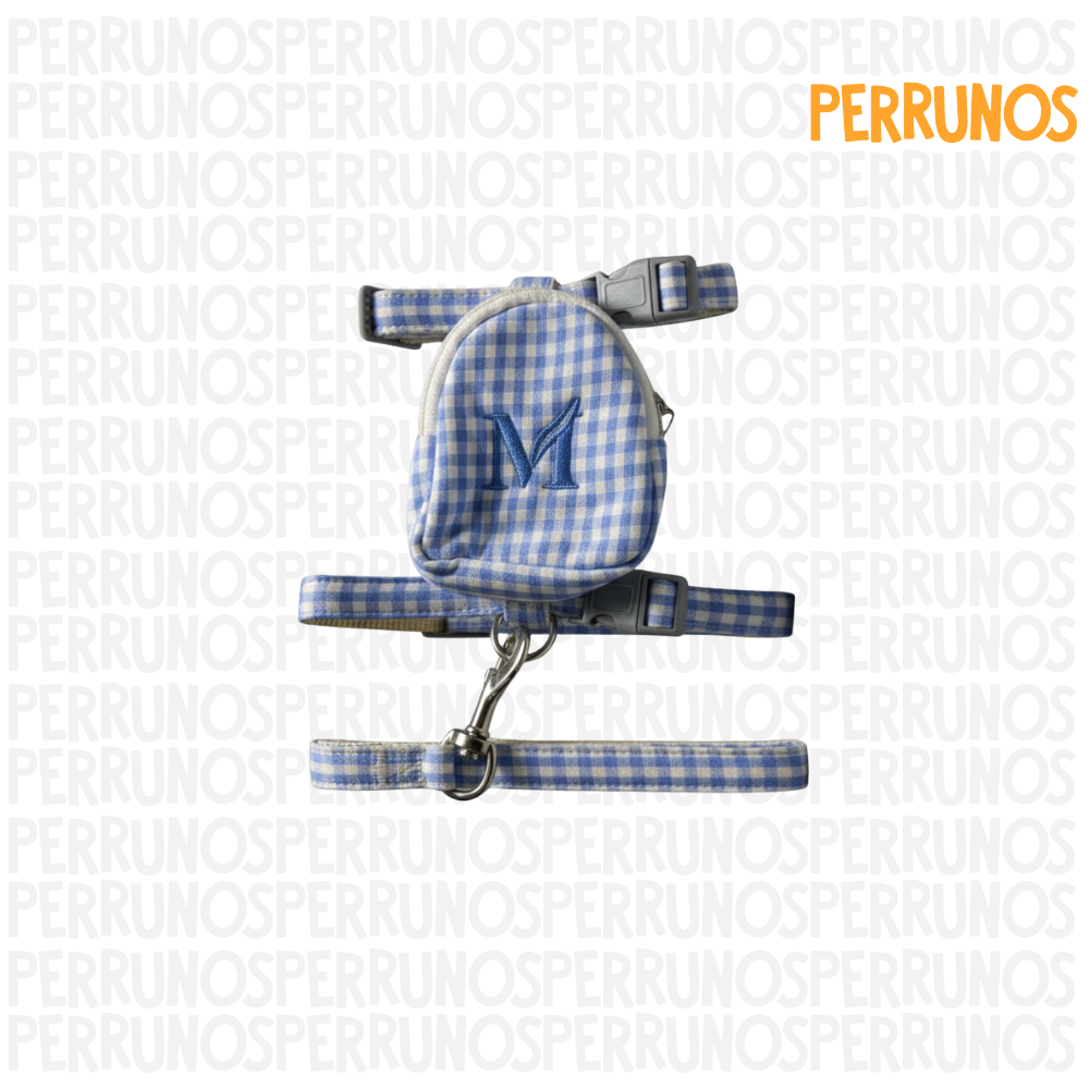 Arnes con Correa y Mochila a Cuadros M