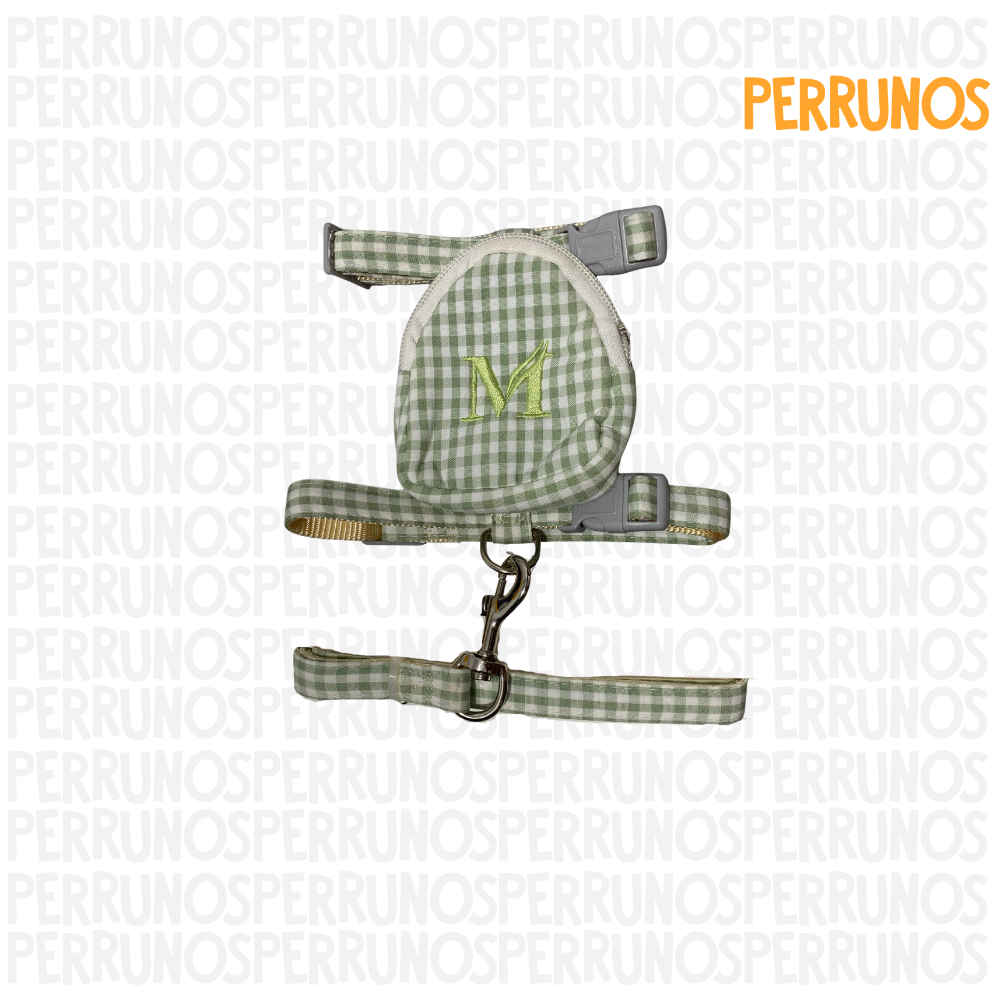 Arnes con Correa y Mochila a Cuadros M