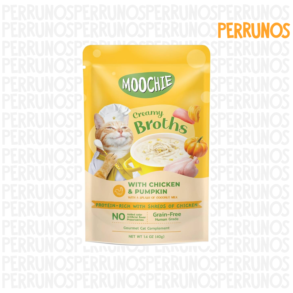 Moochie Caldos Cremosos Pollo y Calabaza 40gr