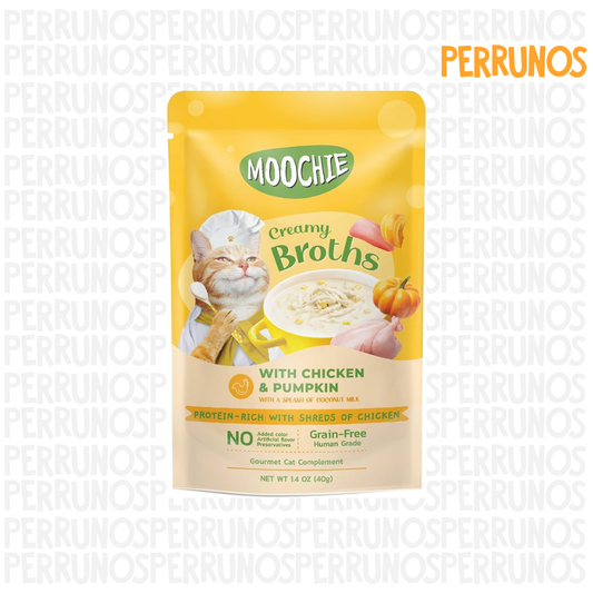 Moochie Caldos Cremosos Pollo y Calabaza 40gr