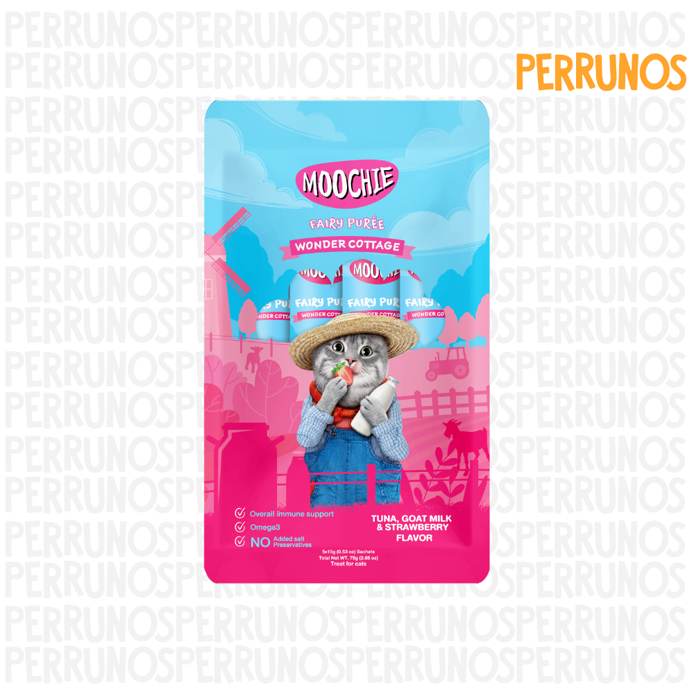 Moochie Sabor Atún, Leche de Cabra y Fresa x 5 tubos
