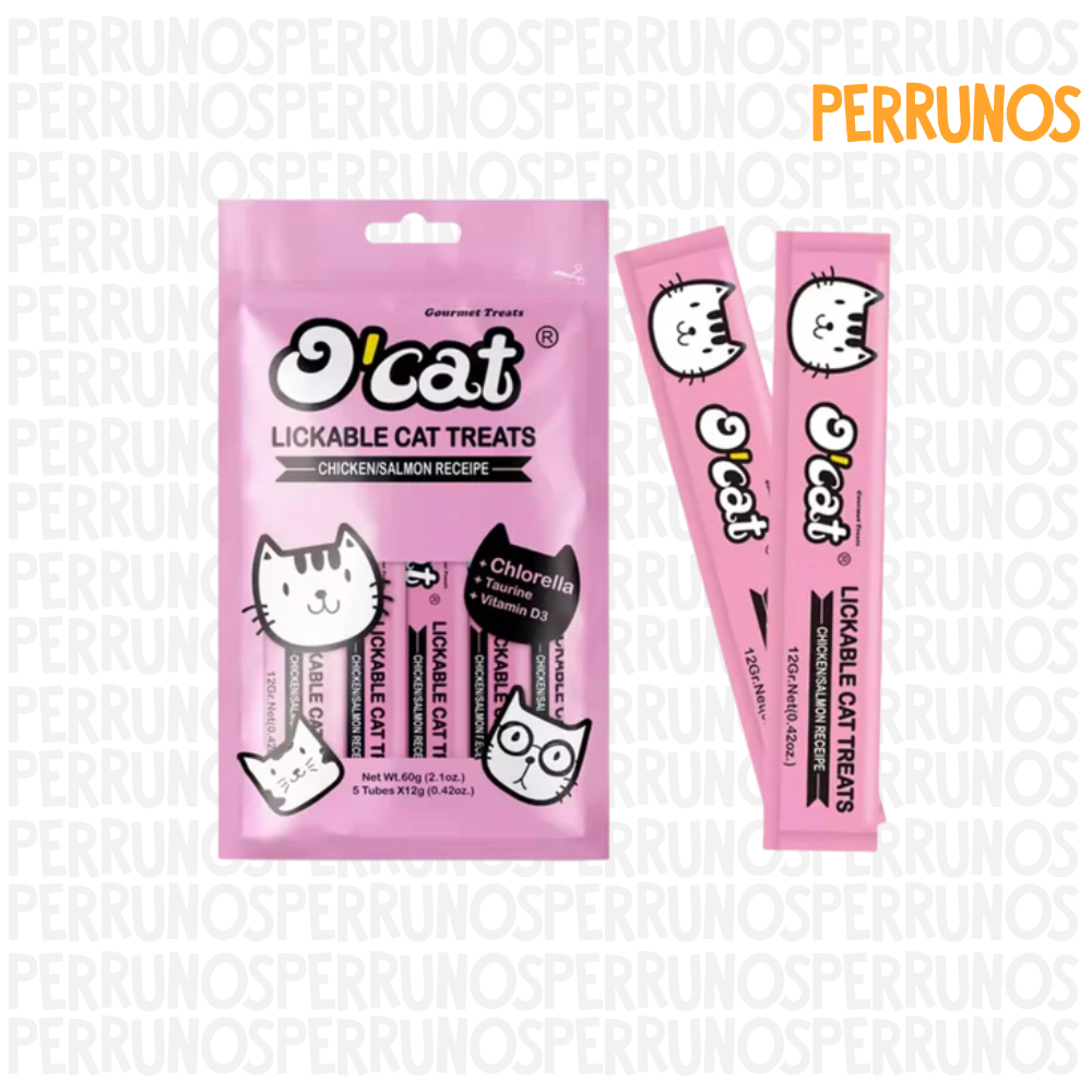 O'Cat Sabor Pollo y Salmón x 5 tubos