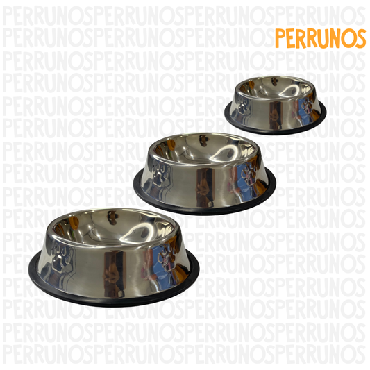Plato para Perros Plateado