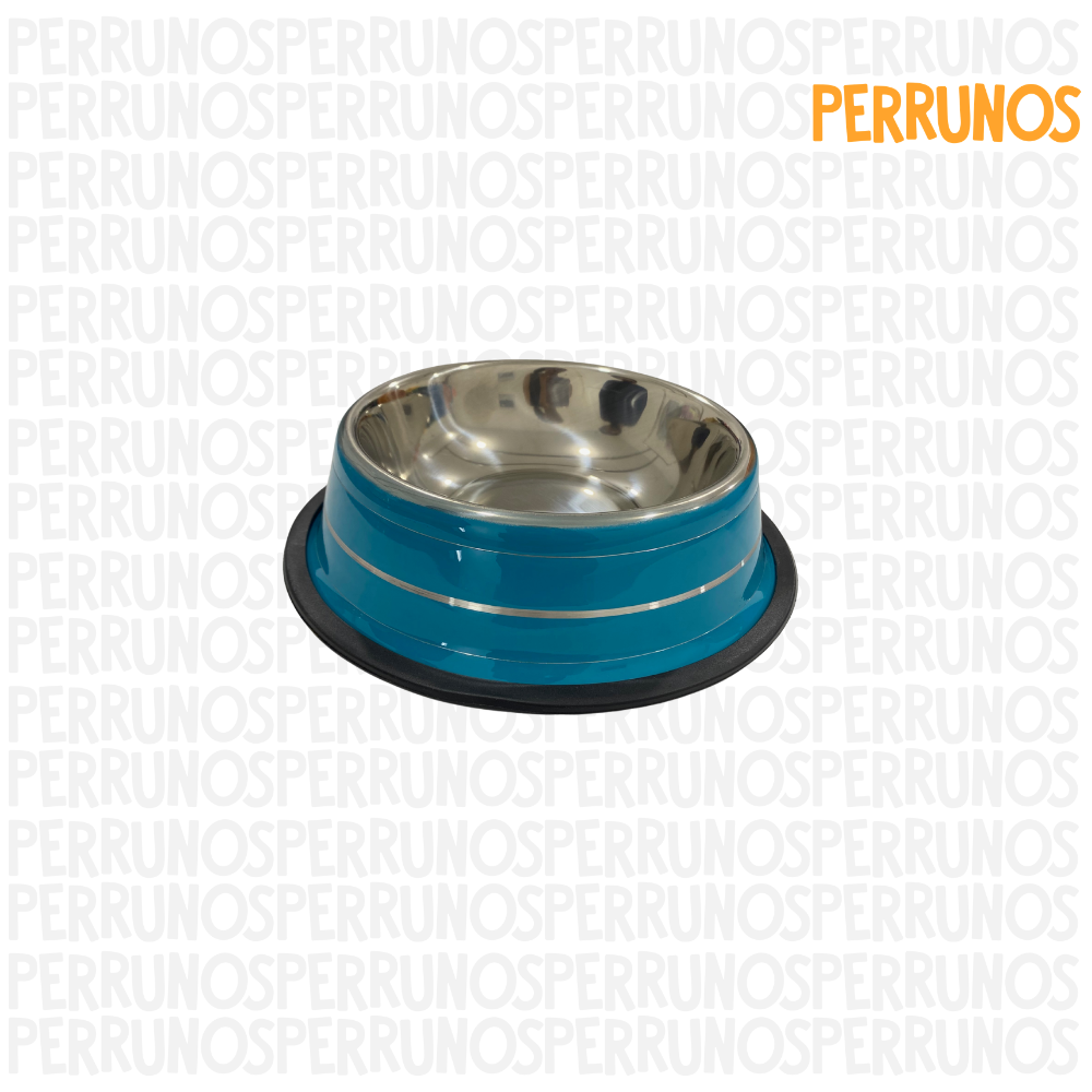 Plato para perros metálico multicolor