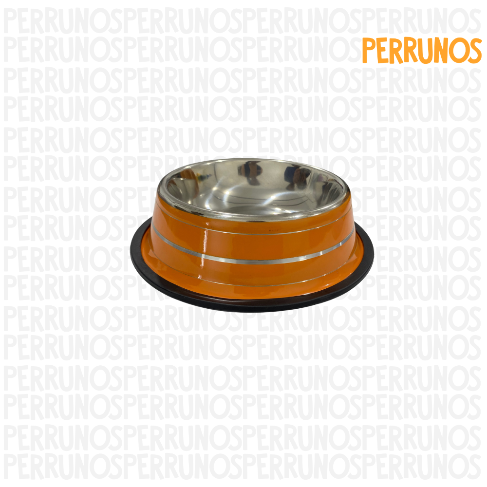 Plato para perros metálico multicolor