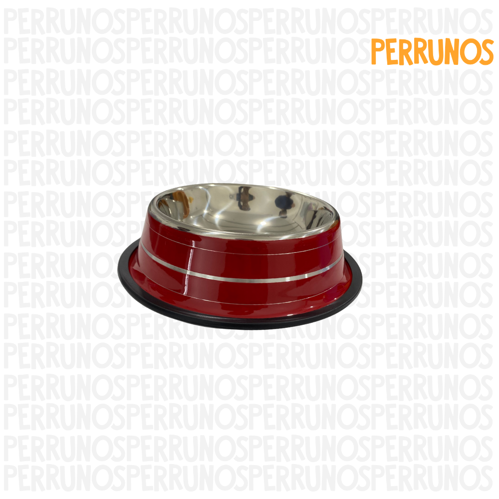 Plato para perros metálico multicolor