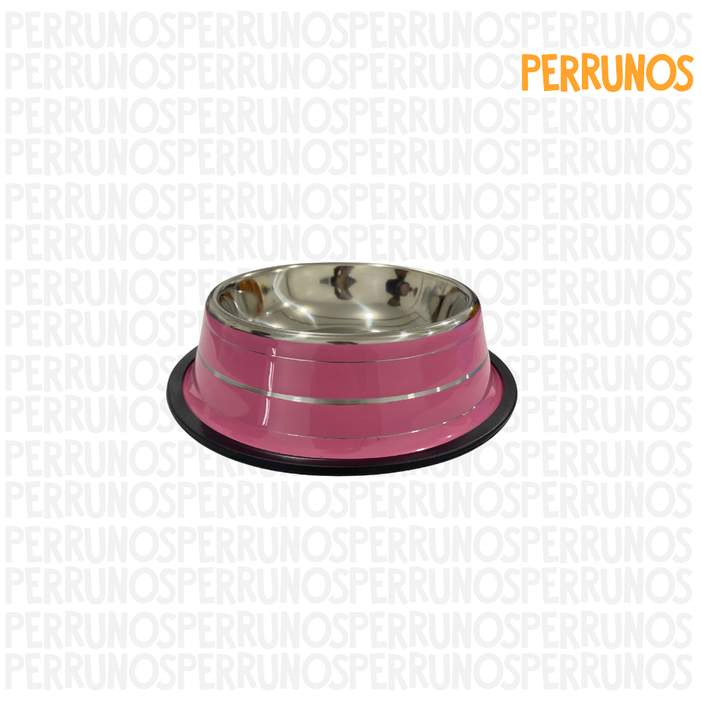 Plato para perros metálico multicolor