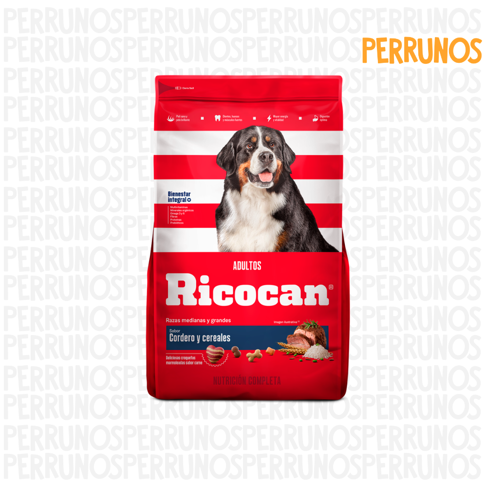Ricocan Adultos Cordero y Cereales Razas Medianas y Grandes 3 KG