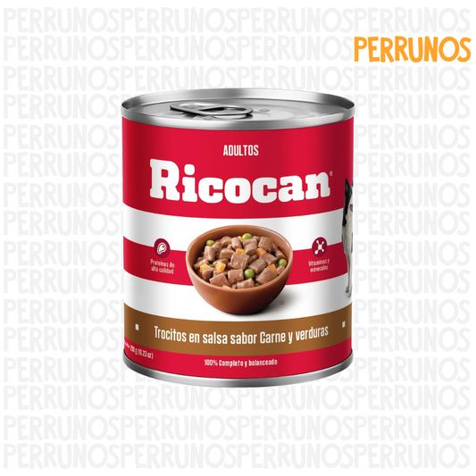 Ricocan Trocitos en Salsa Carne y Verduras Adultos 290gr