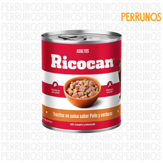 Ricocan Trocitos en Salsa Pollo y Verduras Adultos 290gr