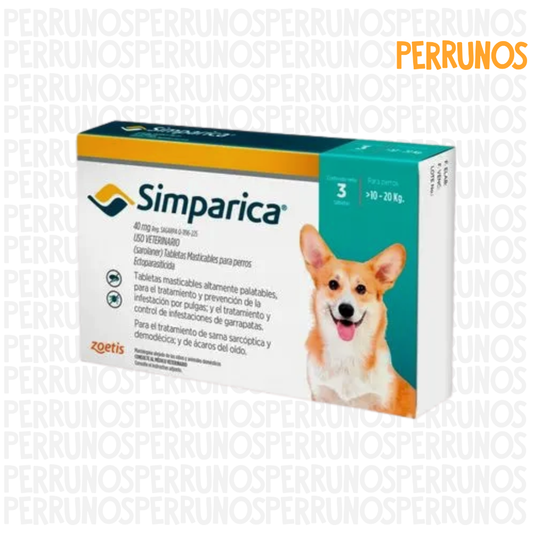 Simparica 10.1 - 20 kg (3 tabletas)