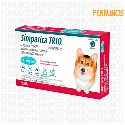 Simparica Trio 10.1 - 20 kg (3 tabletas)
