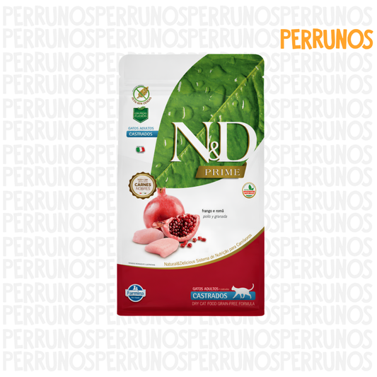 N&D Prime Gatos Castrados Pollo y Granada 7.5 kg